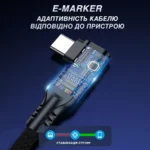 Кабель подовжувач Type-C 240Вт USB 3.2 кутовий