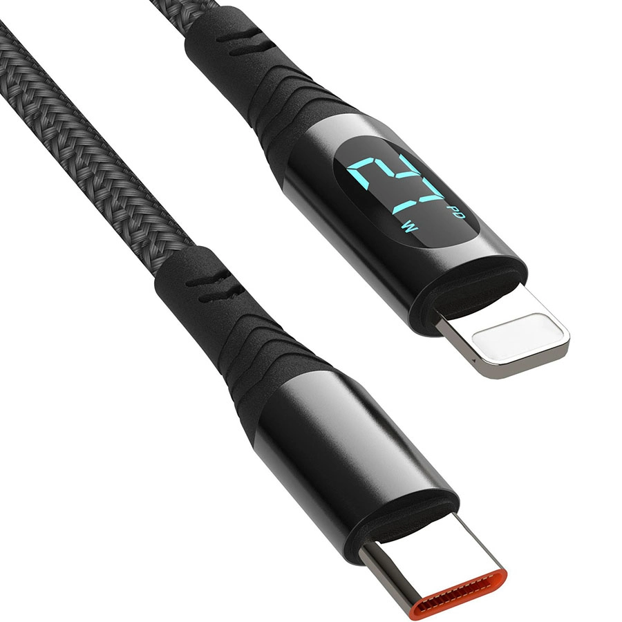 Кабель Type-C -Lightning 27Вт з дисплеєм