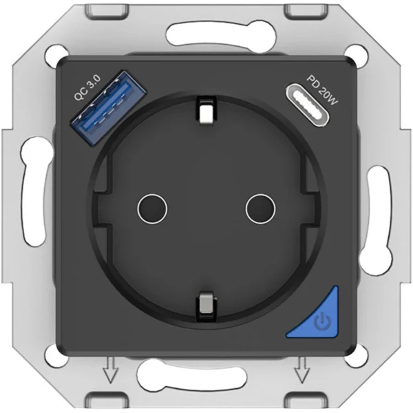 Розумна розетка з Type-C PD 20W USB-A QC