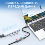 Кабель подовжувач Type-C 240Вт USB 3.2 прямий